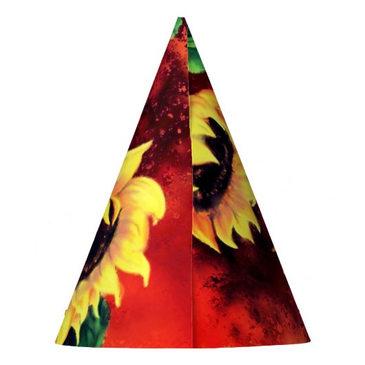 Zonnebloemen papier Party Pet Feesthoedjes (Achterkant)