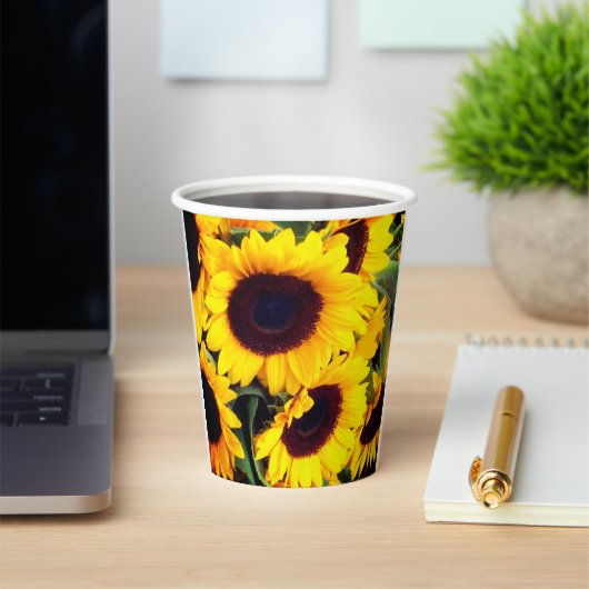 Zonnebloemen Papieren Bekers (Insitu)