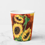 Zonnebloemen papieren bekers (Voorkant)