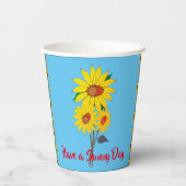 Zonnebloemen Papieren Bekers (Achterkant)