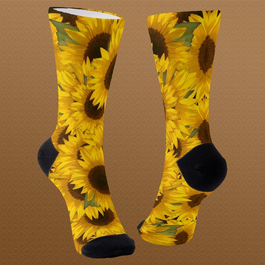 Zonnebloemen Patroon Crew Sokken