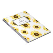 Zonnebloemen Patroon Gepersonaliseerd Notitieboek (Rechterzijde)