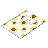 Zonnebloemen Patroon Gepersonaliseerd Notitieboek (Linkerzijde)