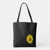 Zonnebloemen Patroonsnoer. BG Colour Black Canvas Tote Bag (Achterkant)