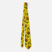 Zonnebloemen Patroonsnoer. BG Colour Black Stropda Stropdas (Achterkant)