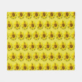 Zonnebloemen Patroonsnoer. BG-kleurenventilatorban Fleece Deken (Voorkant (Horizontaal))