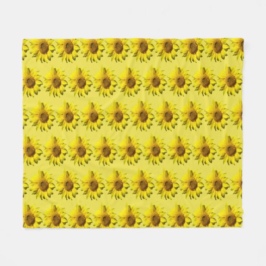 Zonnebloemen Patroonsnoer. BG-kleurenventilatorban Fleece Deken (Voorkant (Horizontaal))