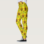 Zonnebloemen Patroonsnoer. BG-kleurenveroudering Leggings (Links)