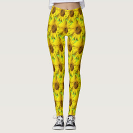 Zonnebloemen Patroonsnoer. BG-kleurenveroudering Leggings
