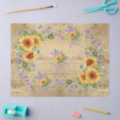 Zonnebloemen  Perkament Achtergrond Decoupage Tissuepapier (Craft)