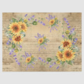Zonnebloemen  Perkament Achtergrond Decoupage Tissuepapier (Voorkant)
