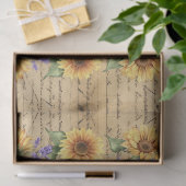 Zonnebloemen  Perkament Achtergrond Decoupage Tissuepapier (Geschenk)