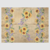 Zonnebloemen  Perkament Achtergrond Decoupage Tissuepapier (Voorkant)