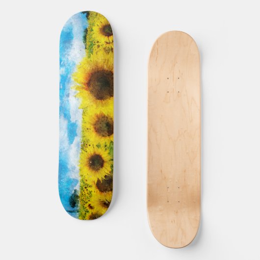 Zonnebloemen Persoonlijk Skateboard (Voorkant)