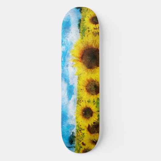 Zonnebloemen Persoonlijk Skateboard (Voorkant)