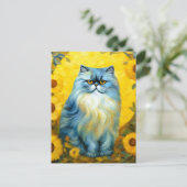 Zonnebloemen Perzische Kat Briefkaart (Staand voorkant)