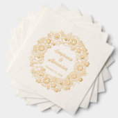 Zonnebloemen, pioenen, vergeet me niet krans bruil folie servetten (Insitu (Gestapeld))