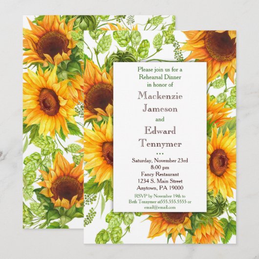 Zonnebloemen - Plechtige vergadering Kaart (Voorkant / Achterkant)