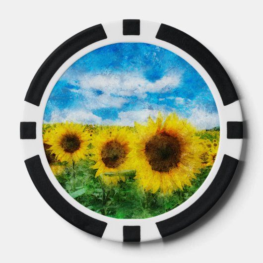 Zonnebloemen Pokerchips (Voorkant)