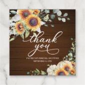 Zonnebloemen Pompoen Herfst Vrijgezellenfeest Bedankjes Labels (Voorkant)