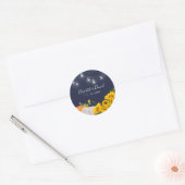 Zonnebloemen pompoen string licht rustieke bruilof ronde sticker (Envelop)