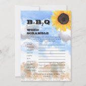 Zonnebloemen | Pompoenen Baby shower Word Scramble Kaart (Voorkant)