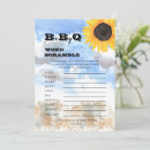 Zonnebloemen | Pompoenen Baby shower Word Scramble Kaart (Staand voorkant)