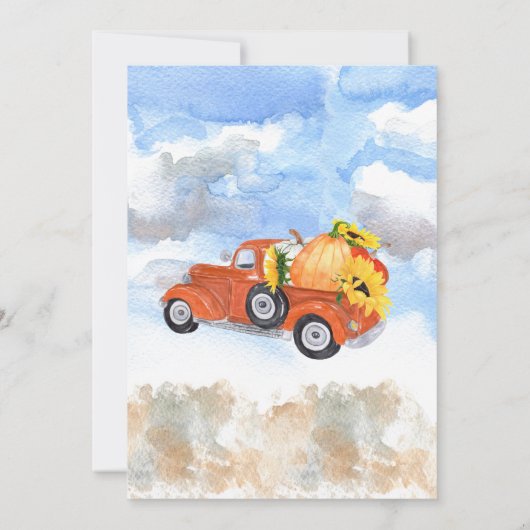 Zonnebloemen | Pompoenen Baby shower Word Scramble Kaart (Achterkant)