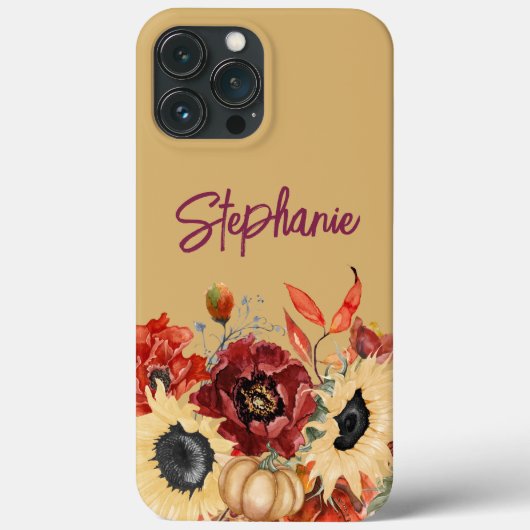 Zonnebloemen Pompoenen Bourgondië Herfst Bloem Naa Case-Mate iPhone Case (Achterkant)