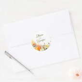 Zonnebloemen Pompoenen Tarwe en Vallende Vallen Bl Ronde Sticker (Envelop)