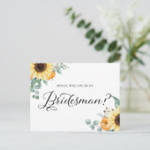 Zonnebloemen pompoenen worden mijn Bridesman Kaart (Staand voorkant)