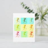 Zonnebloemen Pop Art Briefkaart (Staand voorkant)