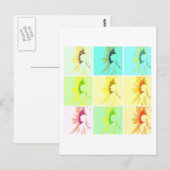 Zonnebloemen Pop Art Briefkaart (Voorkant / Achterkant)