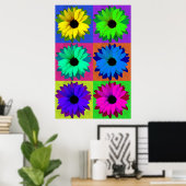 Zonnebloemen-Pop Art Poster (Thuiskantoor)
