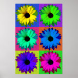 Zonnebloemen-Pop Art Poster<br><div class="desc">Een andere kijk op zonnebloemen</div>