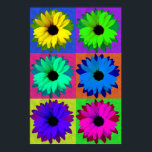 Zonnebloemen-Pop Art Poster<br><div class="desc">Een andere kijk op zonnebloemen</div>