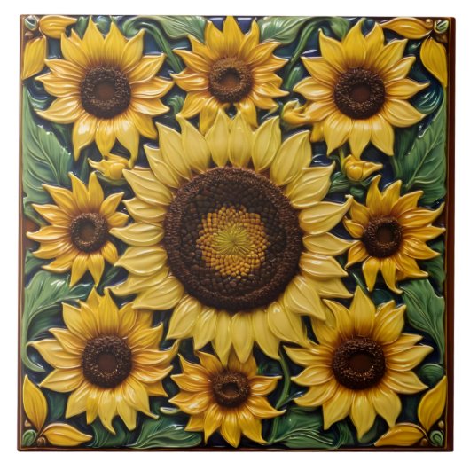 Zonnebloemen Populair Mooi Collectie Tegeltje (Voorkant)