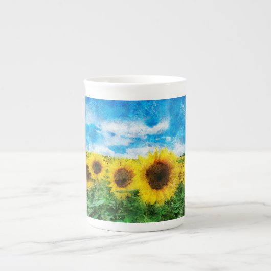 Zonnebloemen Porselein Kop (Voorkant)