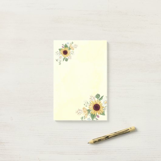 Zonnebloemen Post-it® Notes (Op bureau)