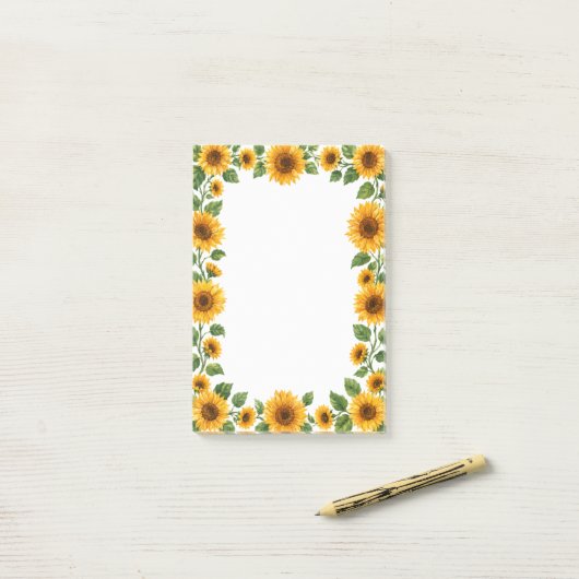 Zonnebloemen Post-it® Notes (Op bureau)