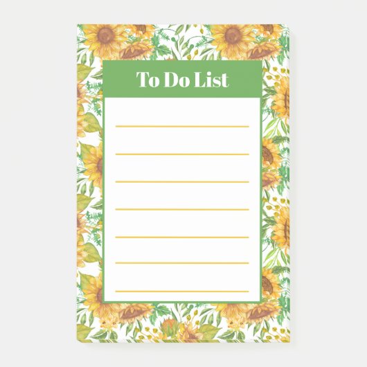 Zonnebloemen Post-it® Notes (Voorkant)