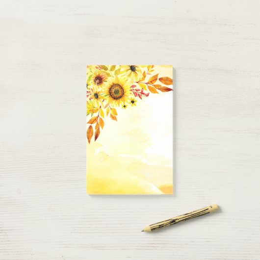 Zonnebloemen Post-it® Notes (Op bureau)