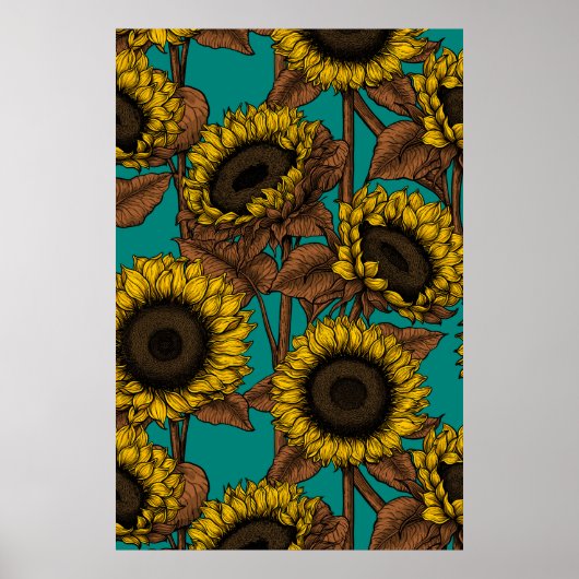 Zonnebloemen Poster (Voorkant)