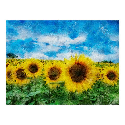 Zonnebloemen Poster (Voorkant)