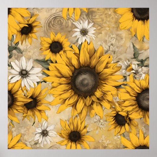 Zonnebloemen Poster (Voorkant)