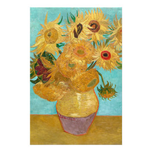 Zonnebloemen, postimpressionistische stilleven sch foto afdruk