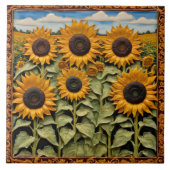 Zonnebloemen Prachtig trendy Collectie Tegeltje (Voorkant)