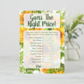 Zonnebloemen raden de prijs van het Baby shower Kaart (Staand voorkant)