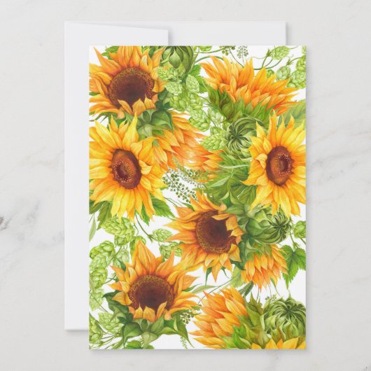 Zonnebloemen raden de prijs van het Baby shower Kaart (Achterkant)