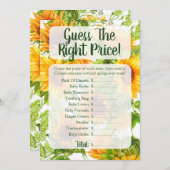 Zonnebloemen raden de prijs van het Baby shower Kaart (Voorkant / Achterkant)